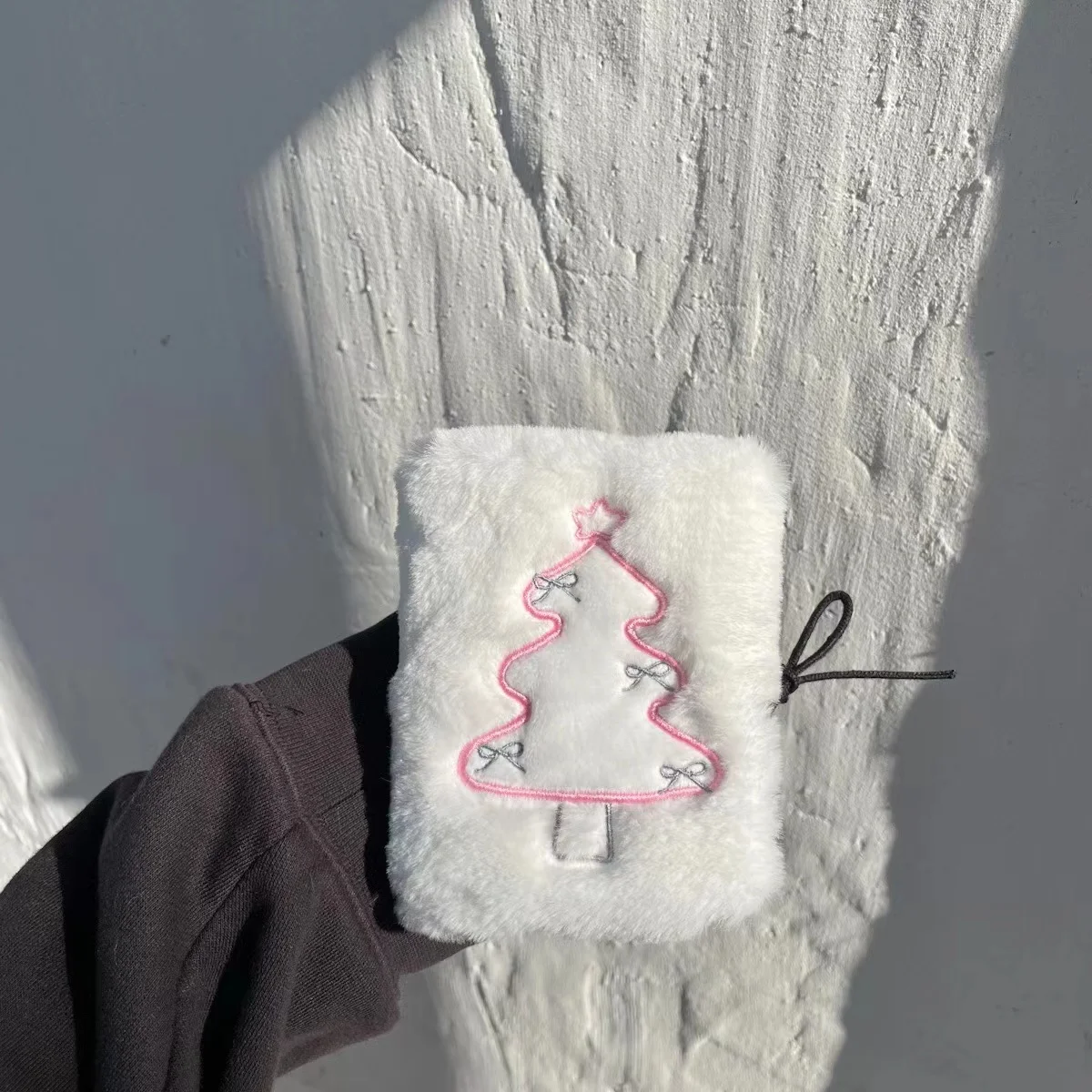 Kawaii Original pink Christmas tree plush card book Kpop Photocard Collect Book Notebook storage book Idol Photo Card Holder