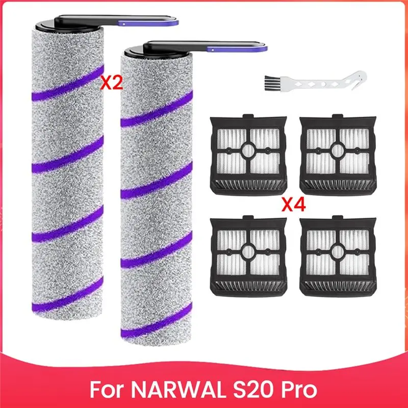 

TFORU-Replacement Parts For NARWAL S20 Pro Wet Dry Vacuum Cleaner Accessories Inclue HEPA Filters & Brush Rollers