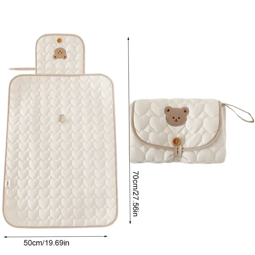 Bear Diaper Changing Pad Multifunctional Foldable Baby Changing Pad Newborn Travel Changing Station Detachable