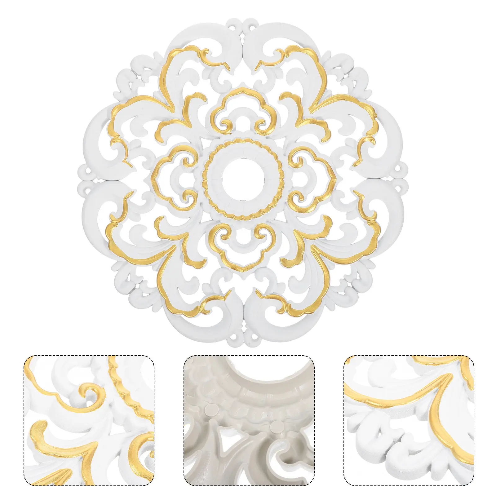 European Style Decorative Ceiling Medallion Carved Round Split Design for Ceiling Light Fan Fixture Pendant Chandelier Trim