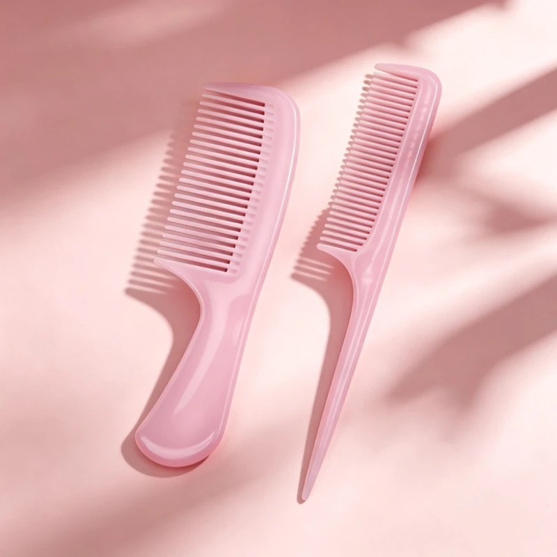 

2Pcs Portable Mini Combs Set, Flat & Pointed Tail Design, Kids Hair Braiding Combs, Easy Carry for Hair Styling