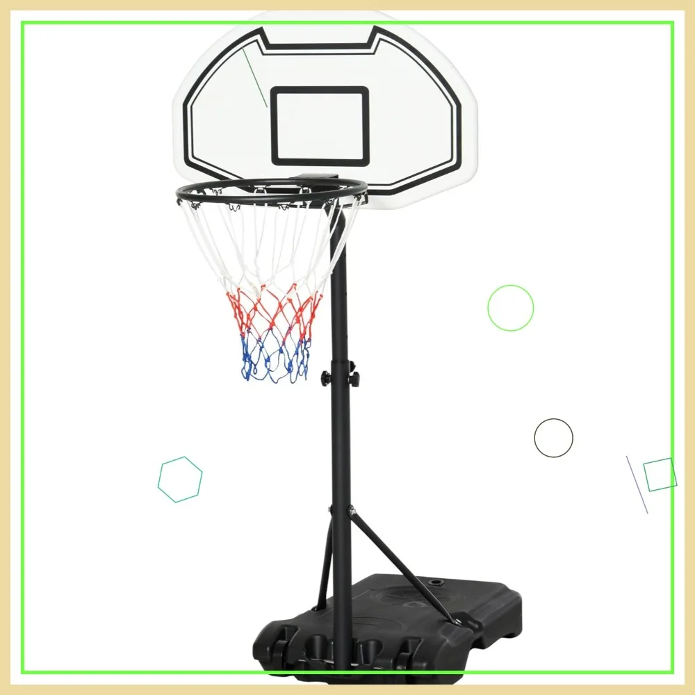 حامل كرة السلة المحمول مع ارتفاع قابل للتعديل 3 × 4 بوصة، لوحة خلفية 30 بوصة للألعاب المائية الممتعة العائلية
