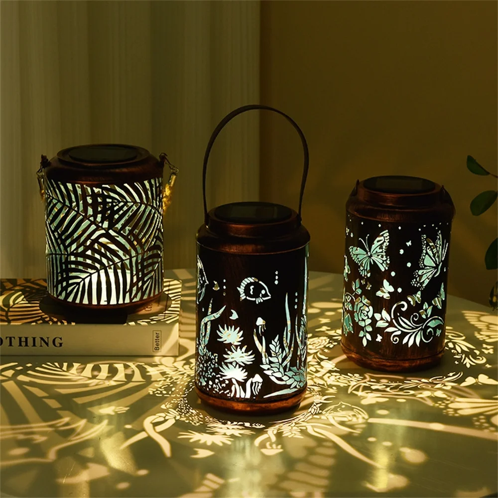 

Solar Lanterns Outdoor Waterproof Metal Hanging Lights Design for Yard Patio Porch Garden Decoration Gift