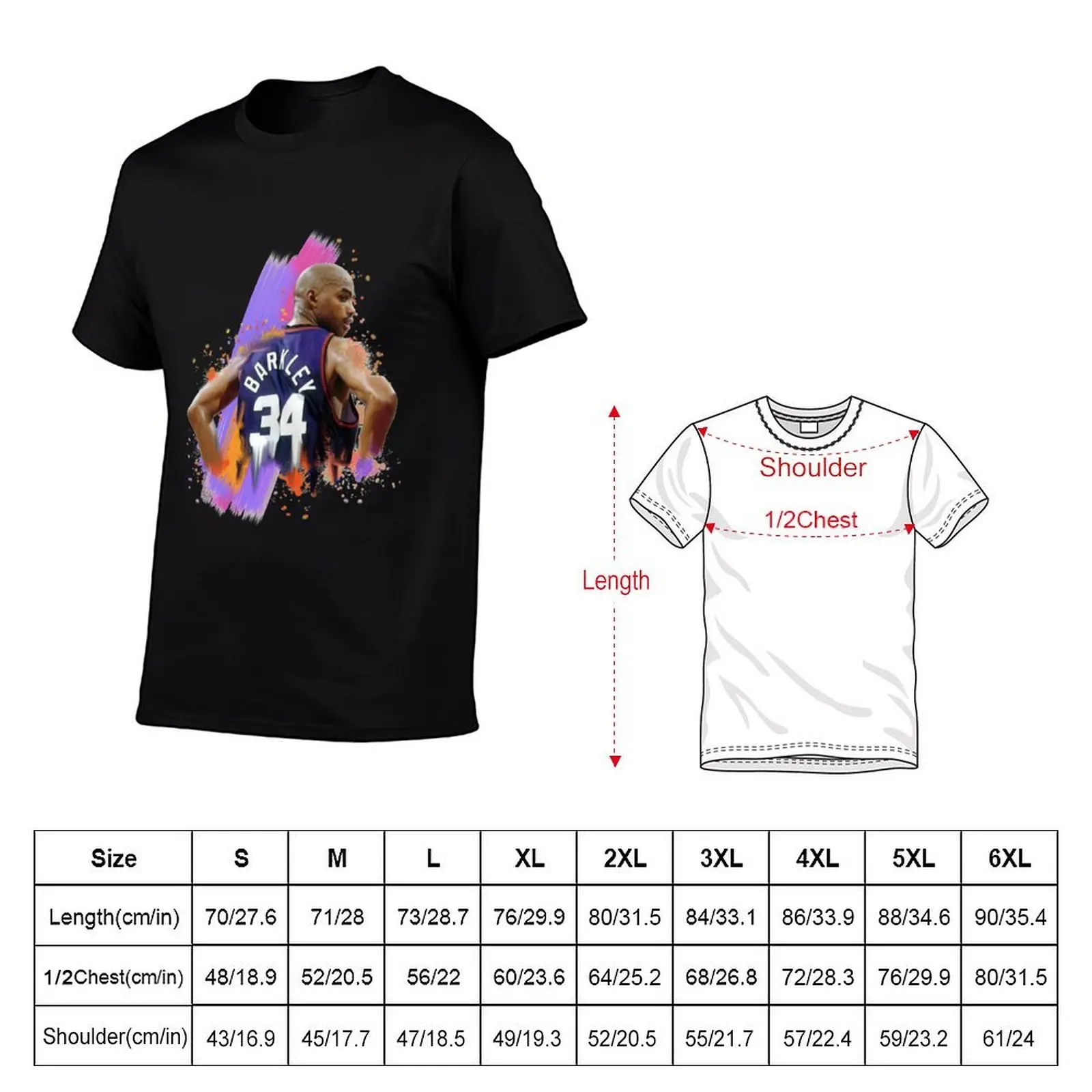 Charles Barkley basketball Thirty four back side T-Shirt aesthetic clothes tshirts personalised oversized t shirt men