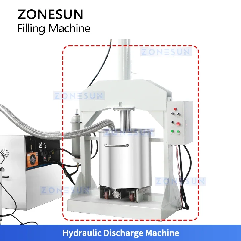 Zonesun Esfoliante Scrub Riempitrice Pistone Riempitrice Pneumatica Pasta Spessa Attrezzatura di Riempimento Pressa Idraulica ZS-VGPJ1