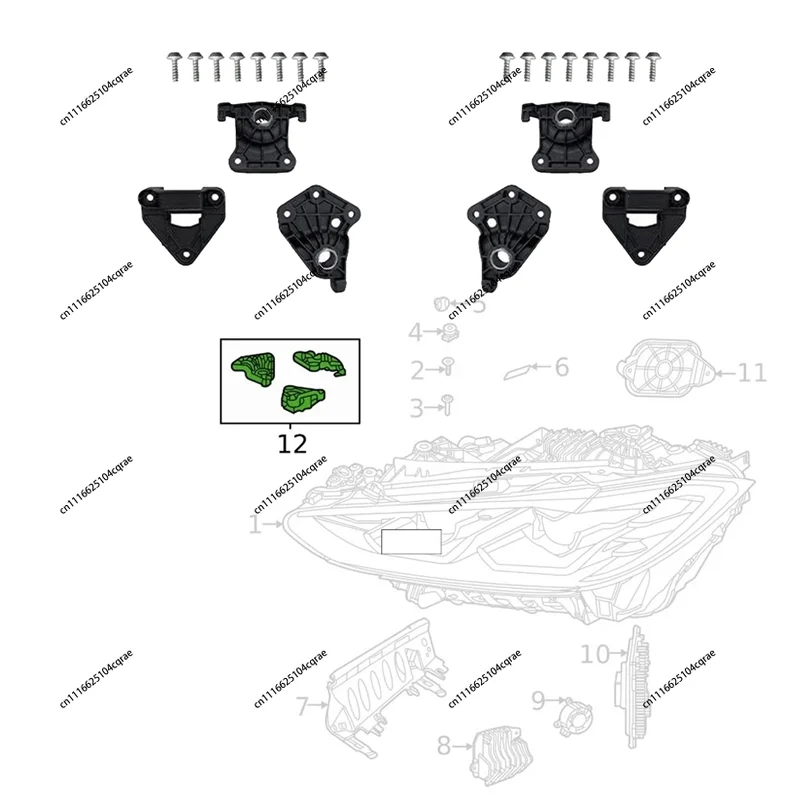 Repair Kit Front Headlight Bracket 1Pair For BMW 3 4 Series G80 M3 G22 G23 21-23 63119851053 63119851054 Headlamp Mount