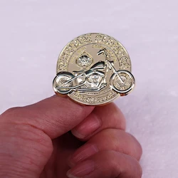 Renegade Classics Motorcycle badge golden brooch pins biker gifts