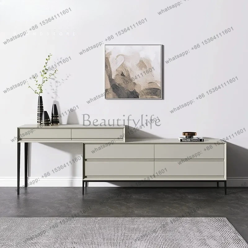 Italian minimalist dresser desk integrated telescopic combination bedroom modern high-end light luxury