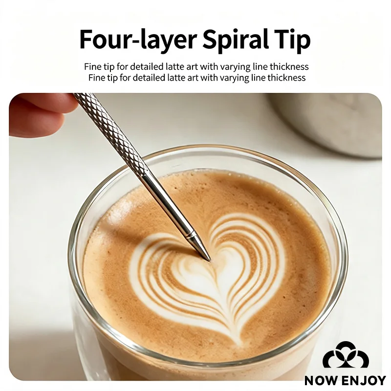 NOW ENJOY 2026 5Pcs Hot Sale Barista Cappuccino Latte Espresso Coffee Decorating Pen Coffee Art Needle Art Household KitchenTool