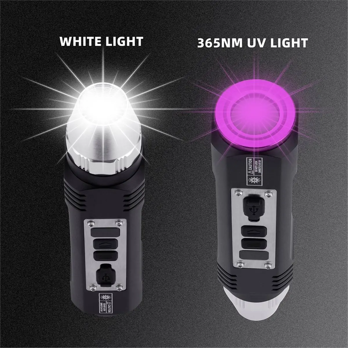 20W UV 365nm+White Light Lighting Flashlight USB Rechargeable Ink Marker Cat Dog Urine Money Torch