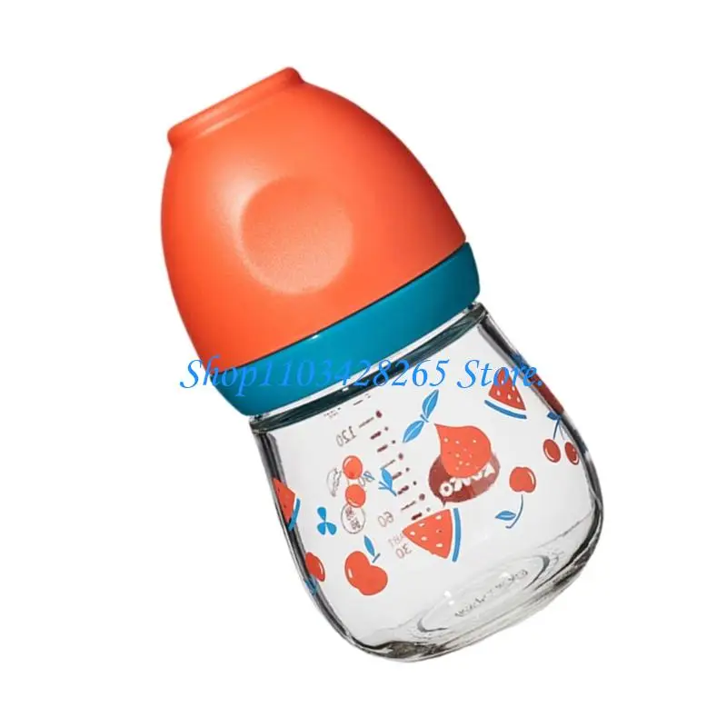 زجاجة رضاعة زجاجية آمنة للأطفال بسعة 150 مل/5 أونصة بتصميم رقبة واسعة لسهولة التنظيف G2TE #3