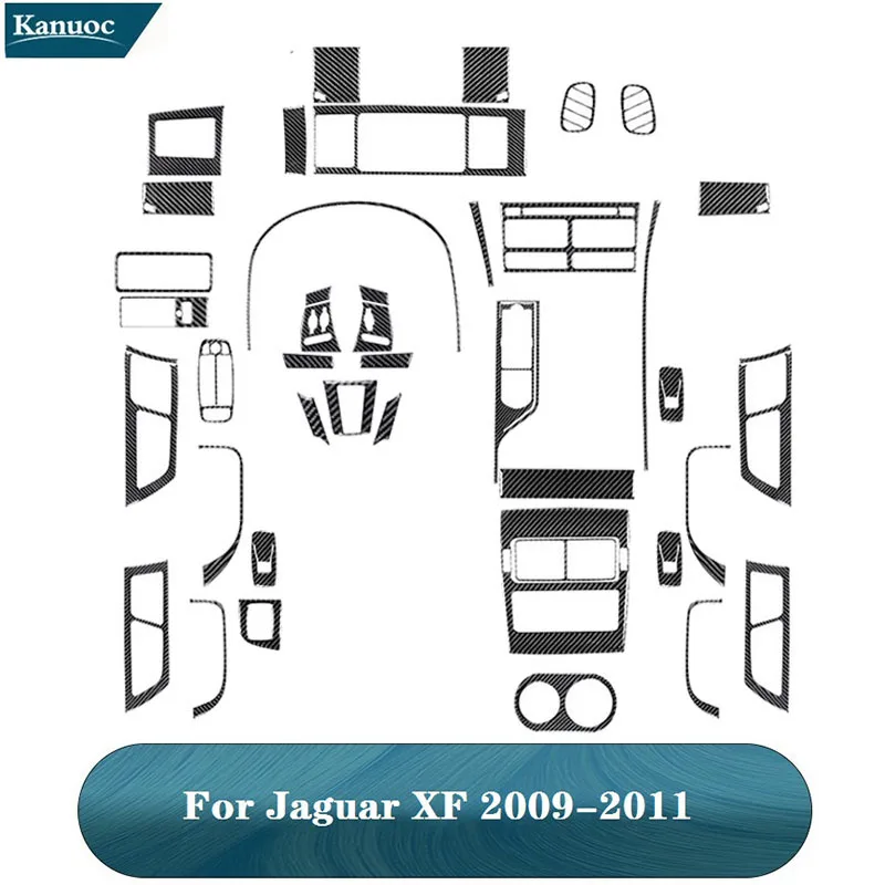 

Black Car Protection Stickers For Jaguar XF 2009-2011 Carbon Fiber Car Interior Decorative Accessories