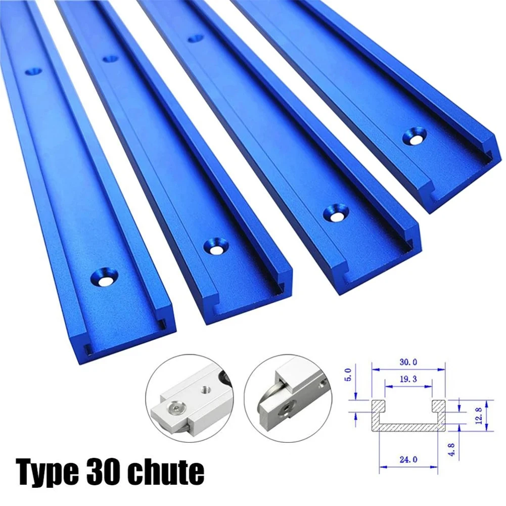 Gabarit de rail d'onglet à rainure en T, fixation à vis en T, scie à table à fente, rail de goulotte de 100 à 500mm, travailleur de calcul de table de toupie, travail de calcul