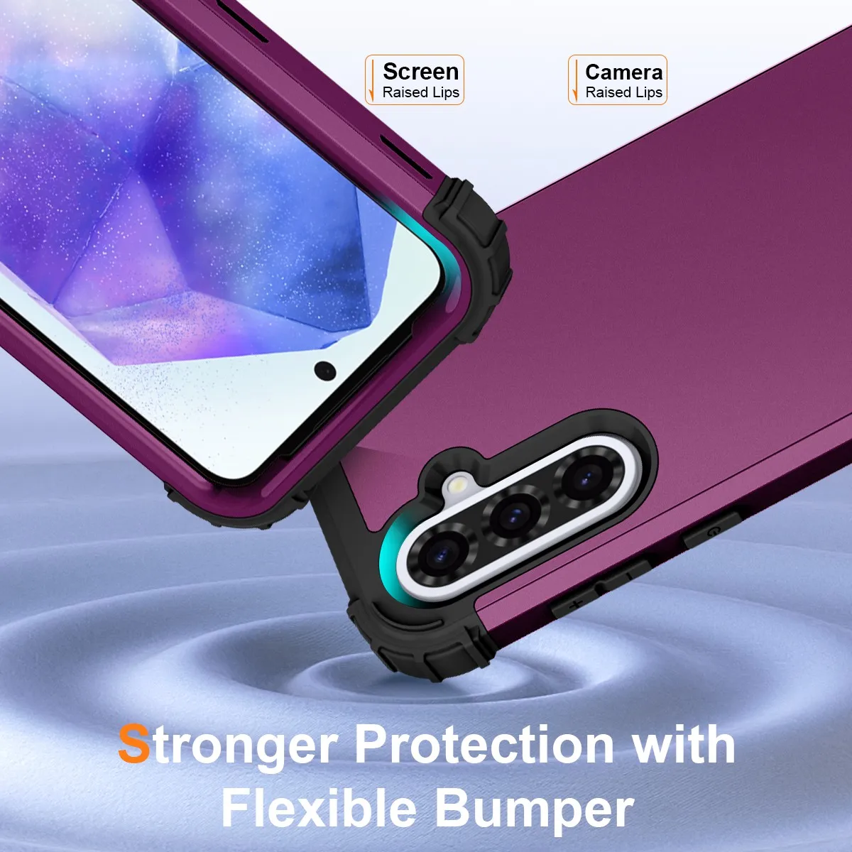 Wytrzymałe, odporne na wstrząsy etui 3 w 1 do Samsung Galaxy A15 A25 A35 A55 A16 A26 A36 A56 A17 A37 A57 5G, plastikowa obudowa z TPU — zdjęcie produktu 3