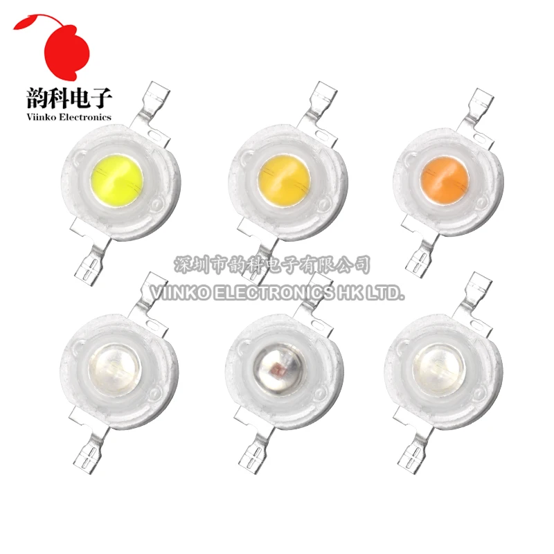 10pcs 1W 3W 5W High Power LED Chip Lamp Bulbs SMD Diodes Warm Cold White Red Green Blue Yellow Orange RGB Light Beads