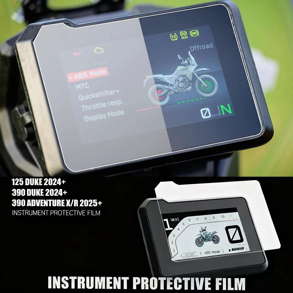 Image of Für 390/125 Duke 2024 + 390 Abenteuer X/R 2025 Motorrad Zubehör Scratch Cluster Screen Dashboard Schutz instrument Film