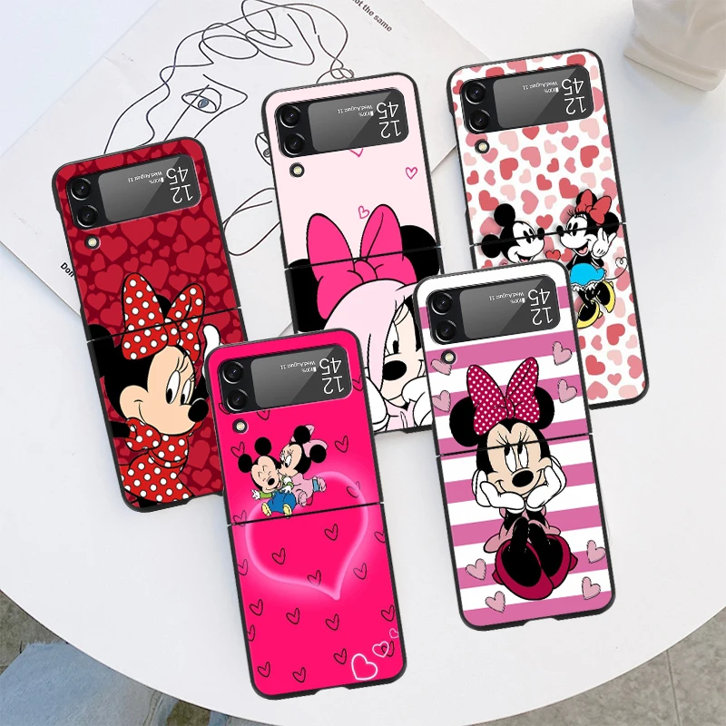 Phone Case for Samsung Z Flip4 Flip3 Flip 4 3 Galaxy ZFlip4 ZFlip3 ZFlip Hard PC Cases Pretty Minnie Daisy