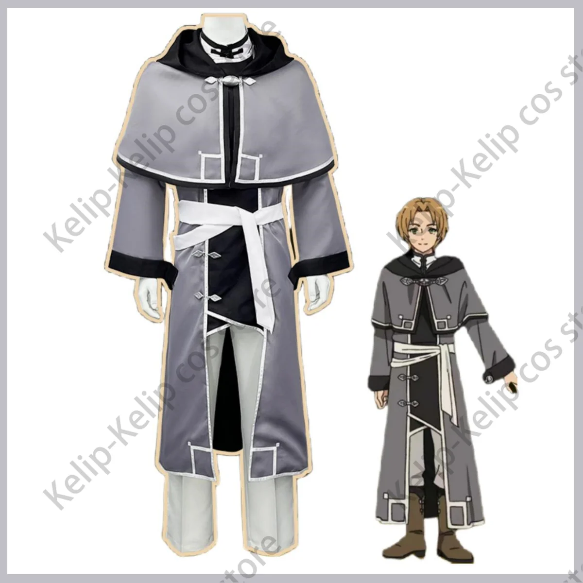 Anime Mushoku Tensei：Jobless Reincarnation Rudeus Greyrat Dead End Cosplay Costume Rudeusu Gureiratto Wig Cloak Man Party Suit