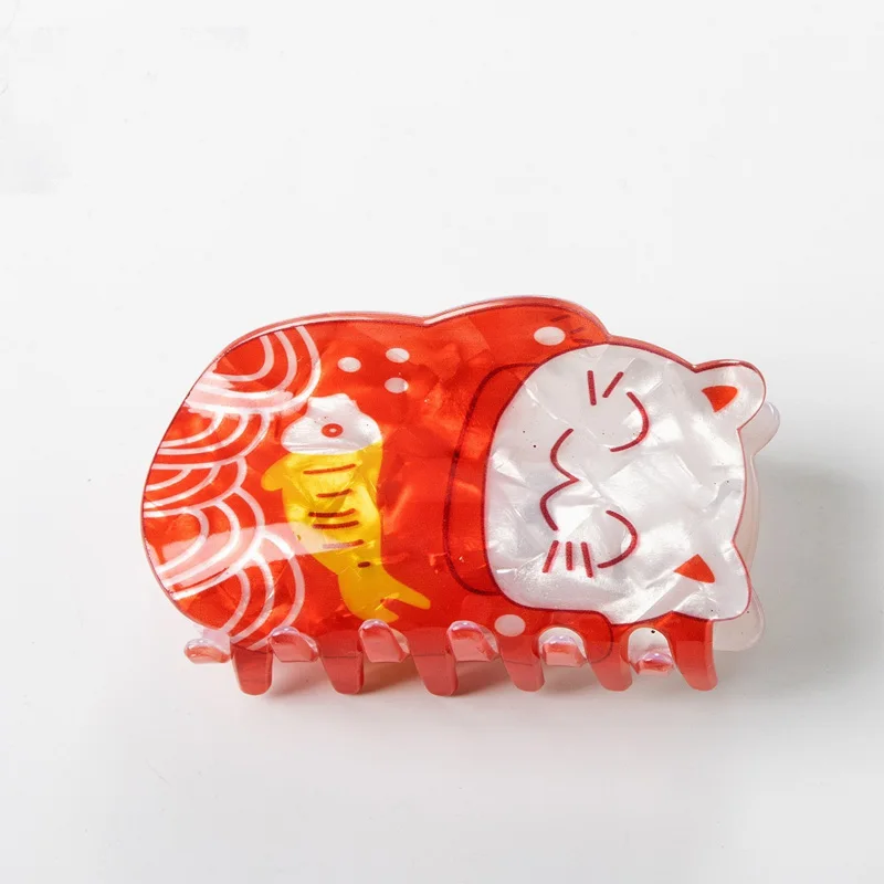 1pc Neue Geld Katzenminze Nette Kleine Katze Haar Clip Hinterkopf Spiral Haar Shark Clip Verziert Haar Greifen – Detail 8