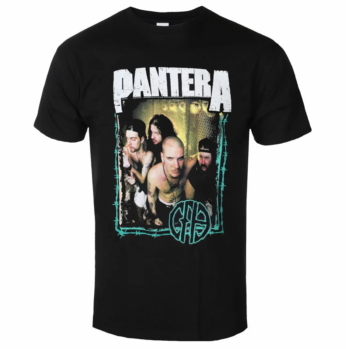 Pantera - Barbed Art Pattern Groove Metal Band T-Shirt Casual Street Style Cotton T-Shirt Suitable for Both Men and Women