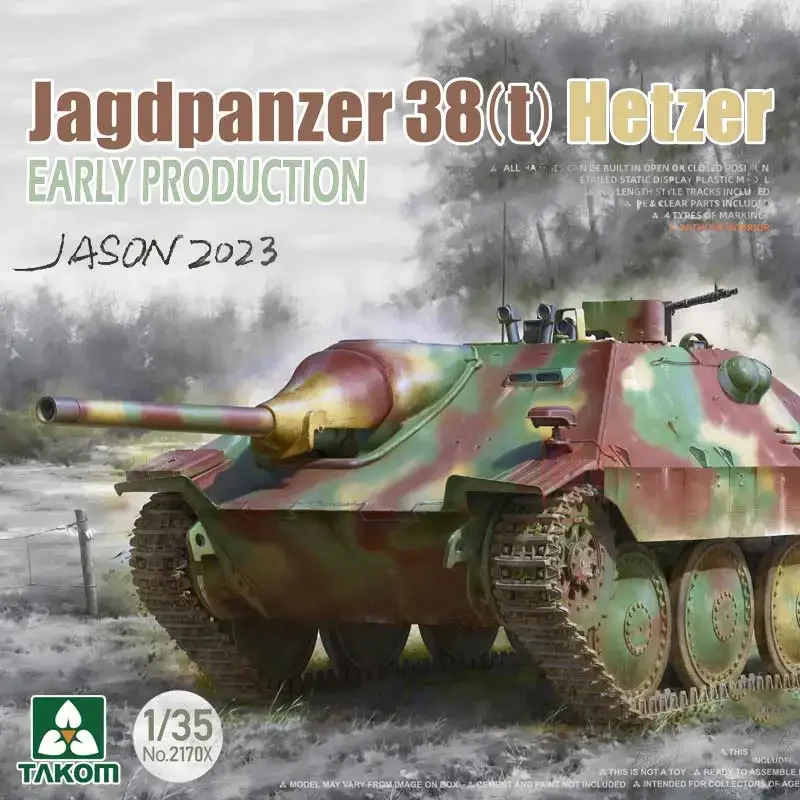 TAKOM Assembled Tank Model Kit 2170-2172X Jagdpanzer 38 (t) Hetzer Early/Mid/Late Production 1/35