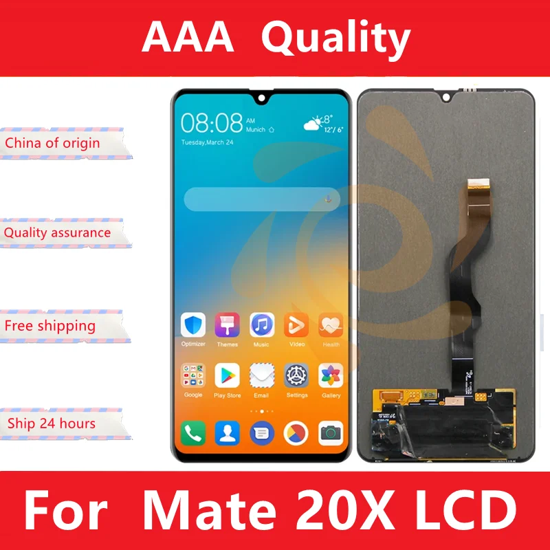 Tested 7.2\'\' For HUAWEI Mate 20X LCD Mate 20 X EVR-L29 AL00 TL00 LCD Display Touch Screen Digitizer Assembly Replacement