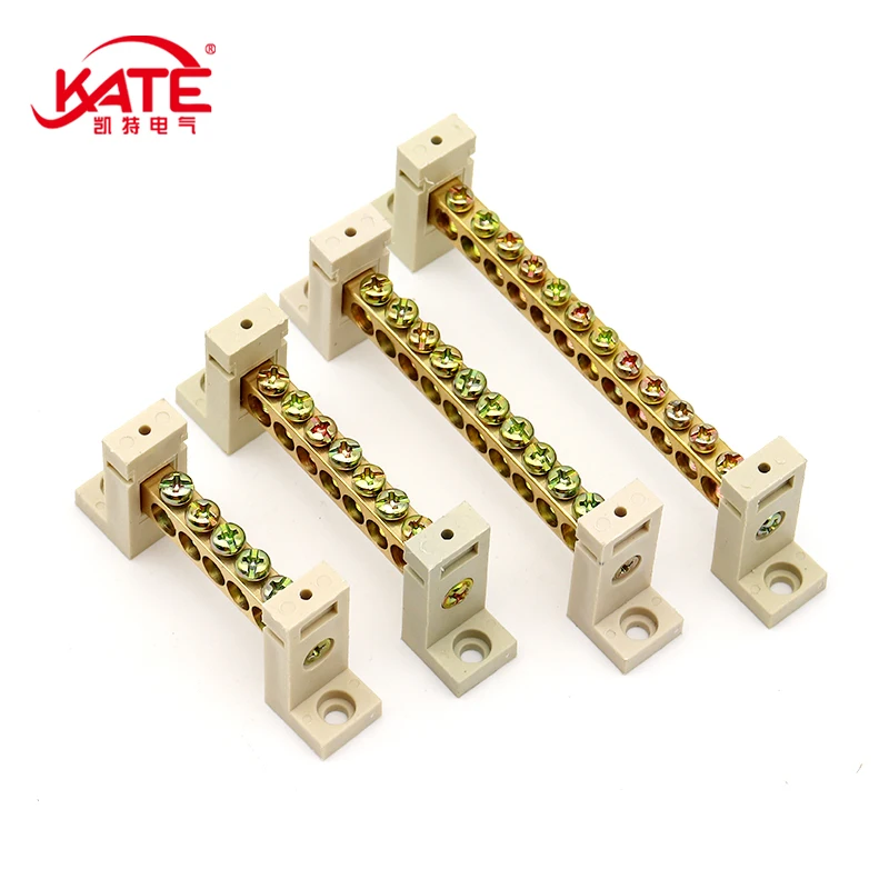 DIN Rail Terminal Block High Bridge Type Ground Bar 5/7/10/12 Holes Distribution Box Neutral Terminal Electrical Connector