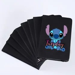 Stitch Black Notebook for Male and Female Students Handbooks, Notebook, Mini Portable and Minimalist Diary Practice Book