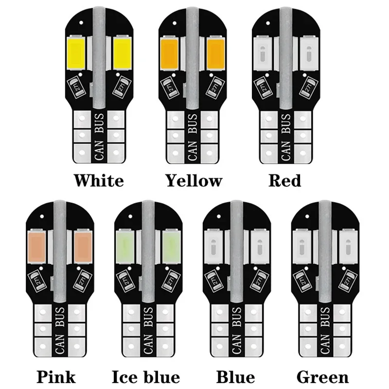 

10/20PCS W5W T10 LED Bulbs Canbus 8SMD 12V LED Car Interior Map Dome Lights Parking Light Auto Signal Lamp