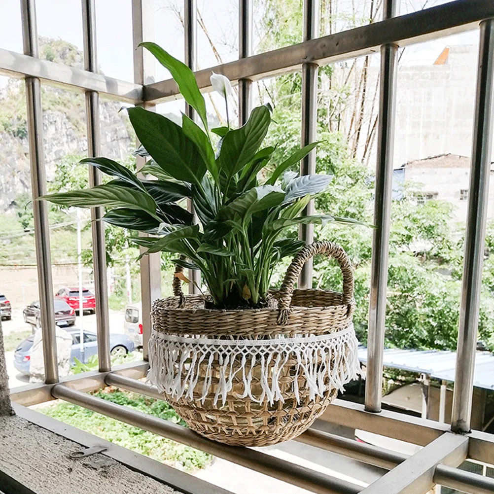 

Flower Storage Basket Straw Woven Basket For Fresh Dried Flowers -Friendly Multi-Functional Weaving Flowerpot