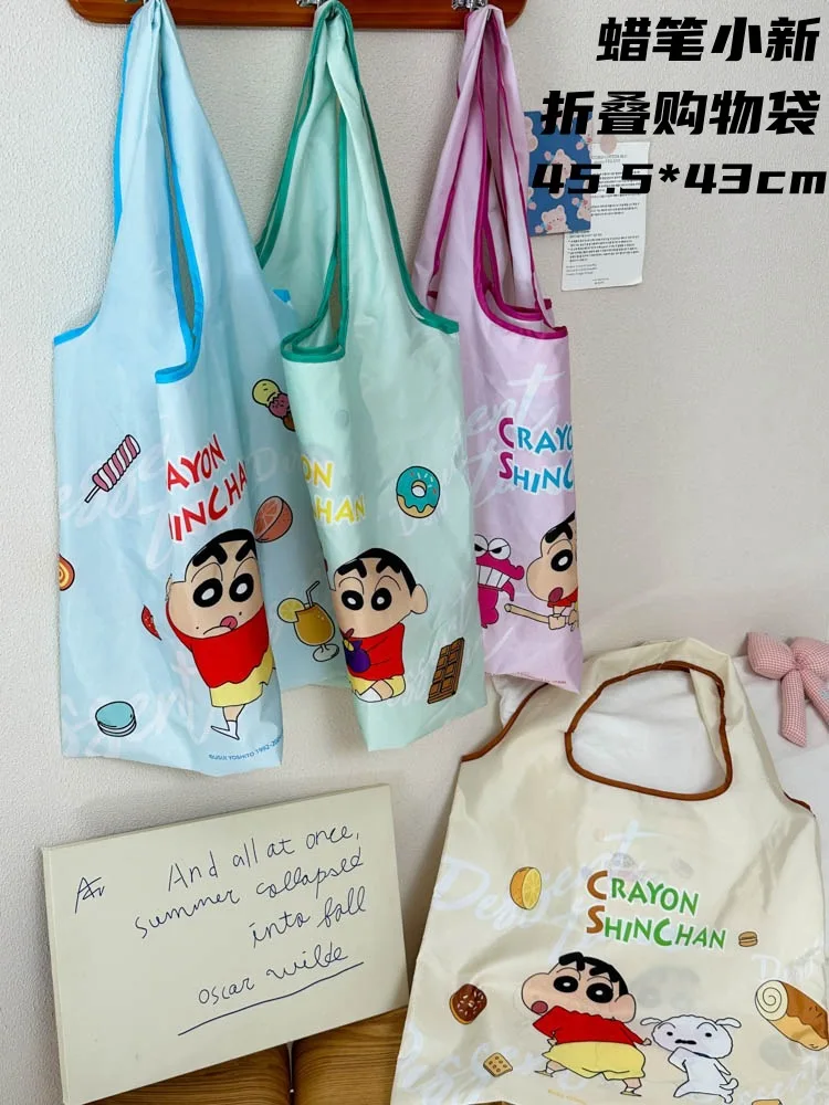 

Crayon Shin-chan Large Capacity Shoulder Bag Student Tote Folding Shopping Bag Cute Cartoon Crayon Shin-chan Storage Bag