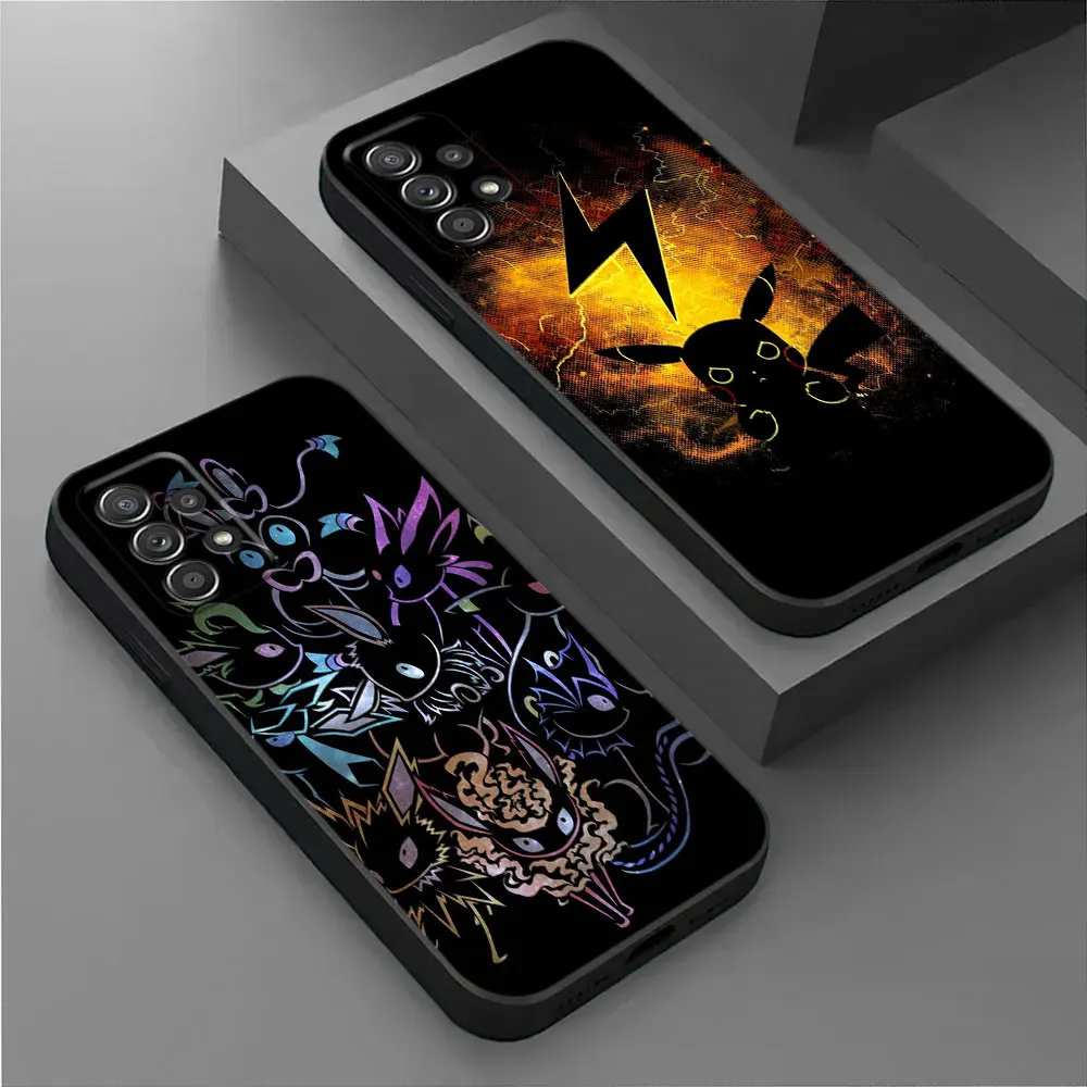 

Black Pokemons Anime Phone Cover Galaxy A56 5G Case For Samsung A55 A36 A26 A35 A34 A53 A54 A52 A51 A73 A72 A42 A31 A32 A33 Case
