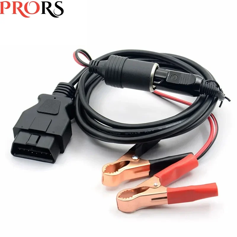 Latest OBDII Vehicle ECU Emergency 12V Power Supply Cable Memory Saver with Alligator Clip EC5 Converter for Vehicle Car Cable