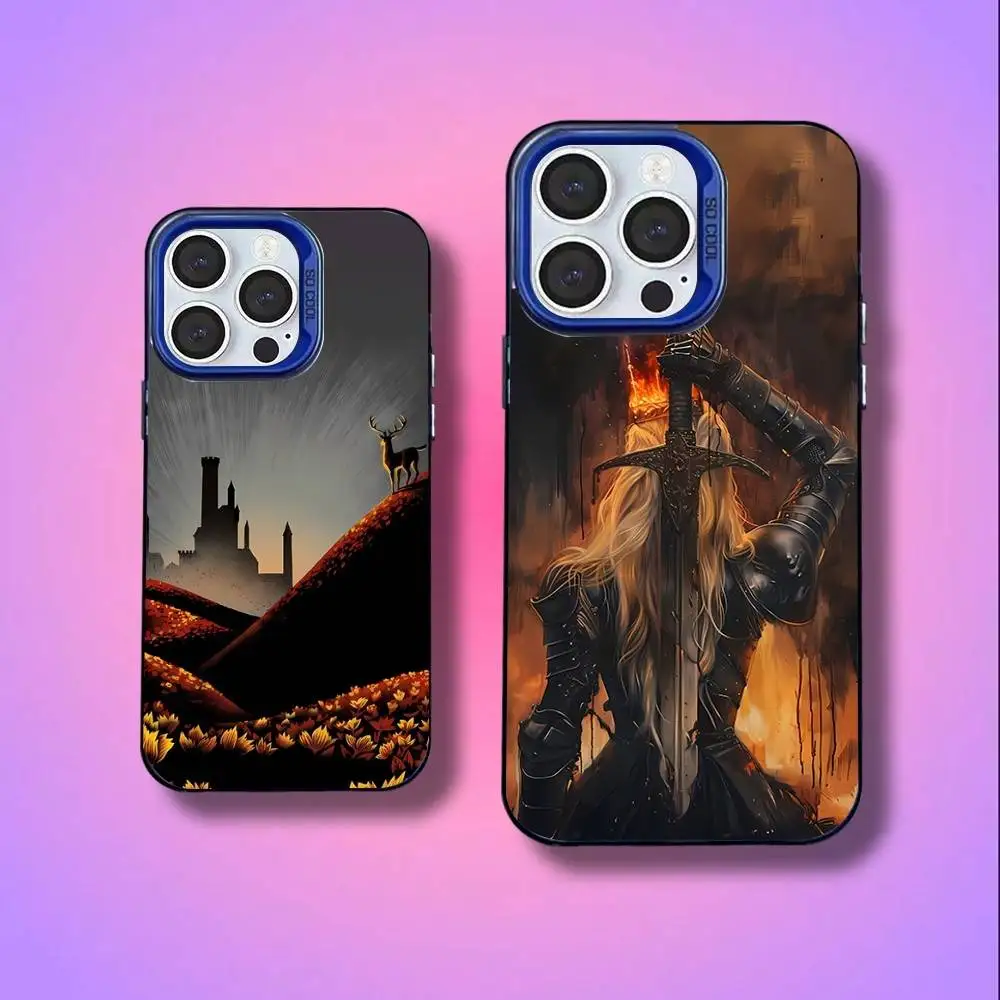 

T-Throne Of Glass Phone Case For iPhone 17,16,15,14,13,12,11,Pro,XS,Max,Plus,Mini,SE4,E Blue Matte Shockproof Cover