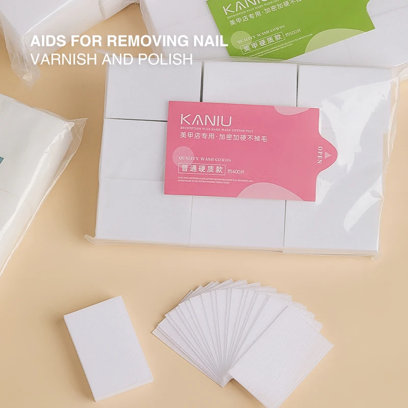 KANIU 400-2000Pcs/Pack Nail Cotton Standard Soft Hard Type Premium Cotton Dry And Wet Use Manicure Gel Nail Polish Remover Pads view 4