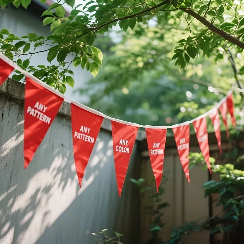 Custom Design Triangle Shape String Flag Banner Connected Into A Strip,16pcs/22pcs/32pcs/44pcs Suitable for Party Decor Supplies