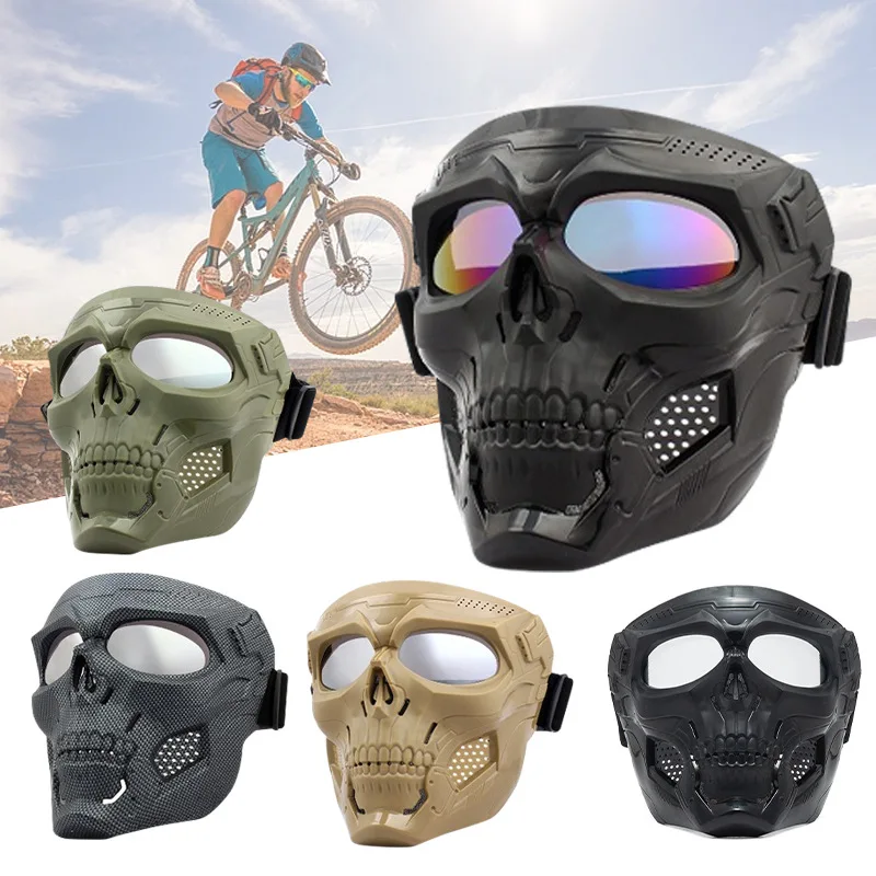 Motorcycle Skull Mask Wind Goggles Outdoor Sports Riding Glasses Motorcycle Windproof Tactical Mask Goggles Tactical Helmet