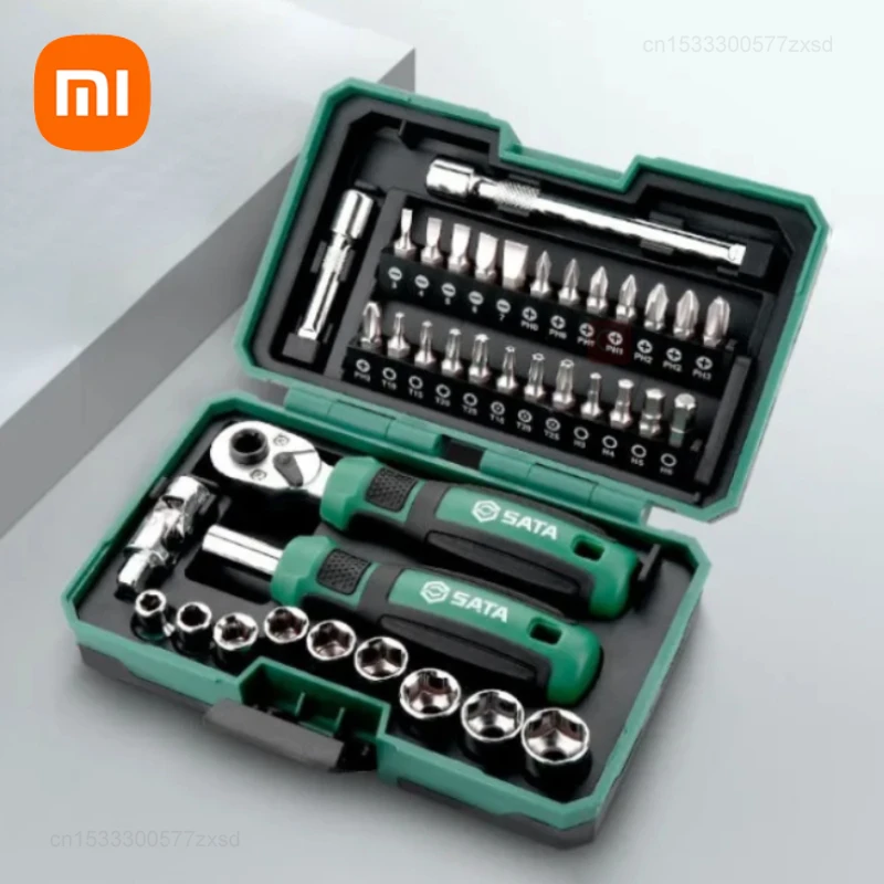 Xiaomi-Juego de llaves de tubo SATA para reparación de coche, herramienta Universal de Llave de trinquete, accesorios de brocas de cabeza por lote, 6,3mm