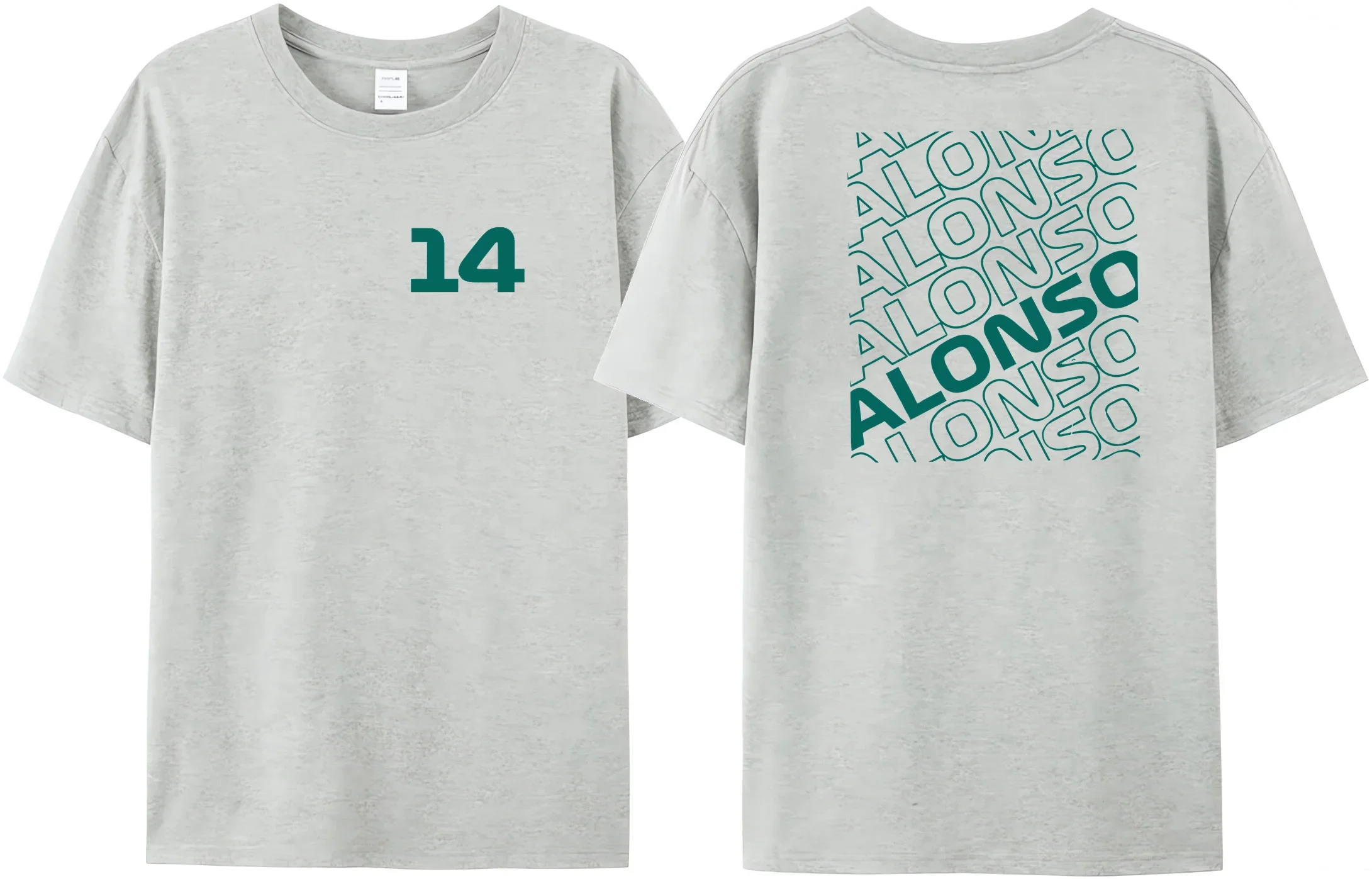 Racing men\'s 14 letter T-shirt F1 fernando alonso 14 print women\'s F racing 1 fan casual cotton Top tee