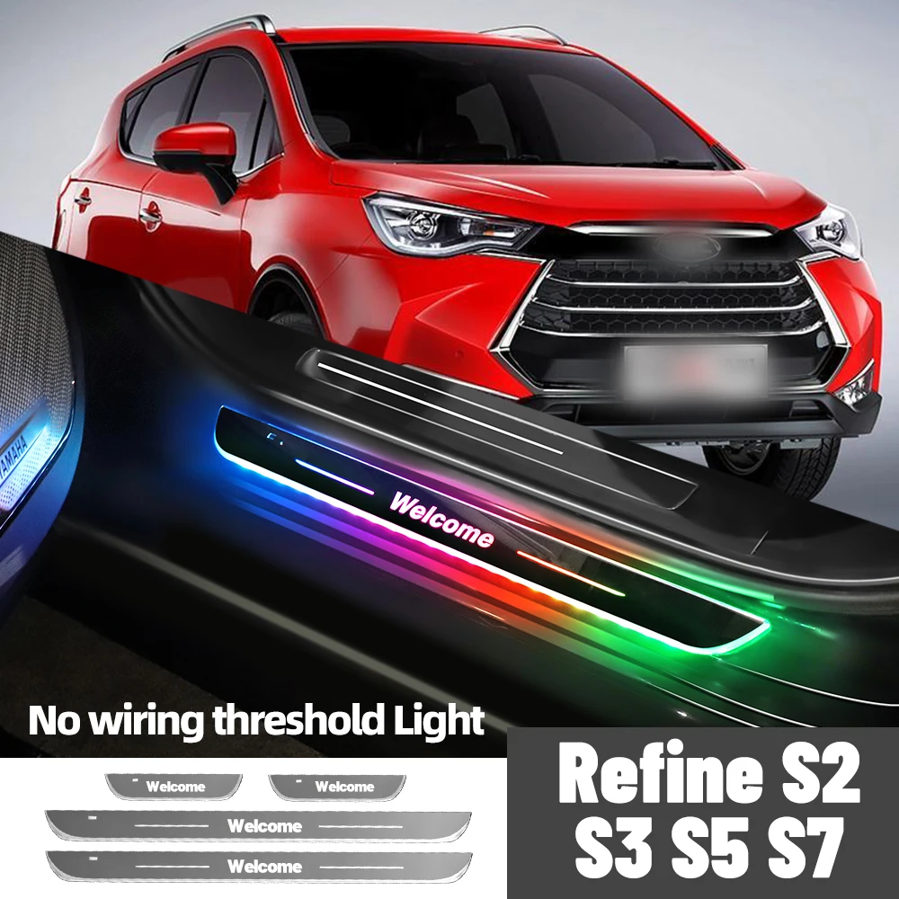 

For JAC Refine S2 S3 S5 S7 2013-2023 2018 2020 Car Door Sill Light Customized Logo LED Welcome Threshold Pedal Lamp Accessories