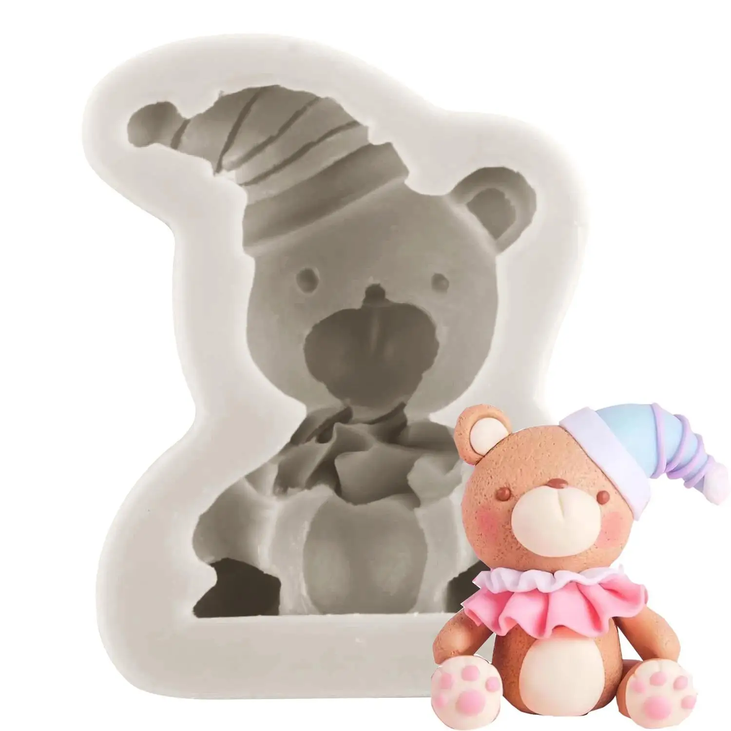 

Bear Fondant Silicone Moulds For Cake Decorating Cupcake Topper Candy Chocolate Gum Paste Polymer Clay Moulds