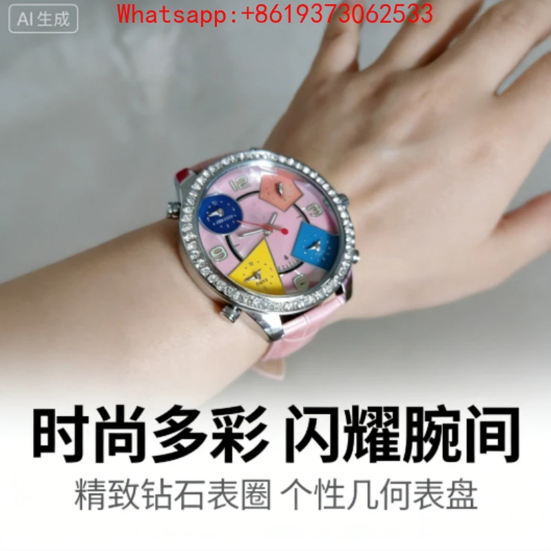 Customized New Fashion Trend Rhinestone Gypsy Plate Quartz Boys and Girls Classic Belt Watch