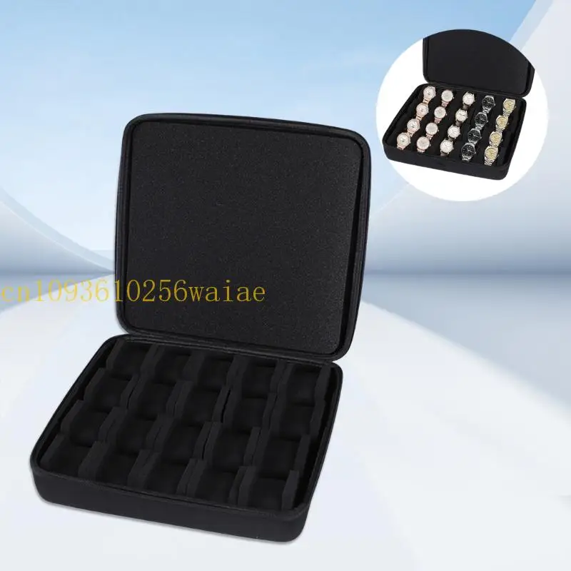 

Устойчивый к падению 20-слотовый чехол для переноски часов, коробка для хранения наручных часов, мягкий внутренний контейнер для часов, противоударный, пылезащитный