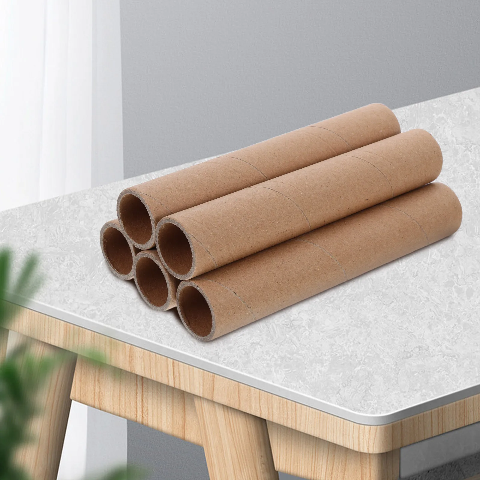 5 Stück Verpackungspappröhrchen aus braunem Kraftpapier, runde zylindrische Versandröhrchen für den Versand von Postern, Karten, Blaupausen, Kunst