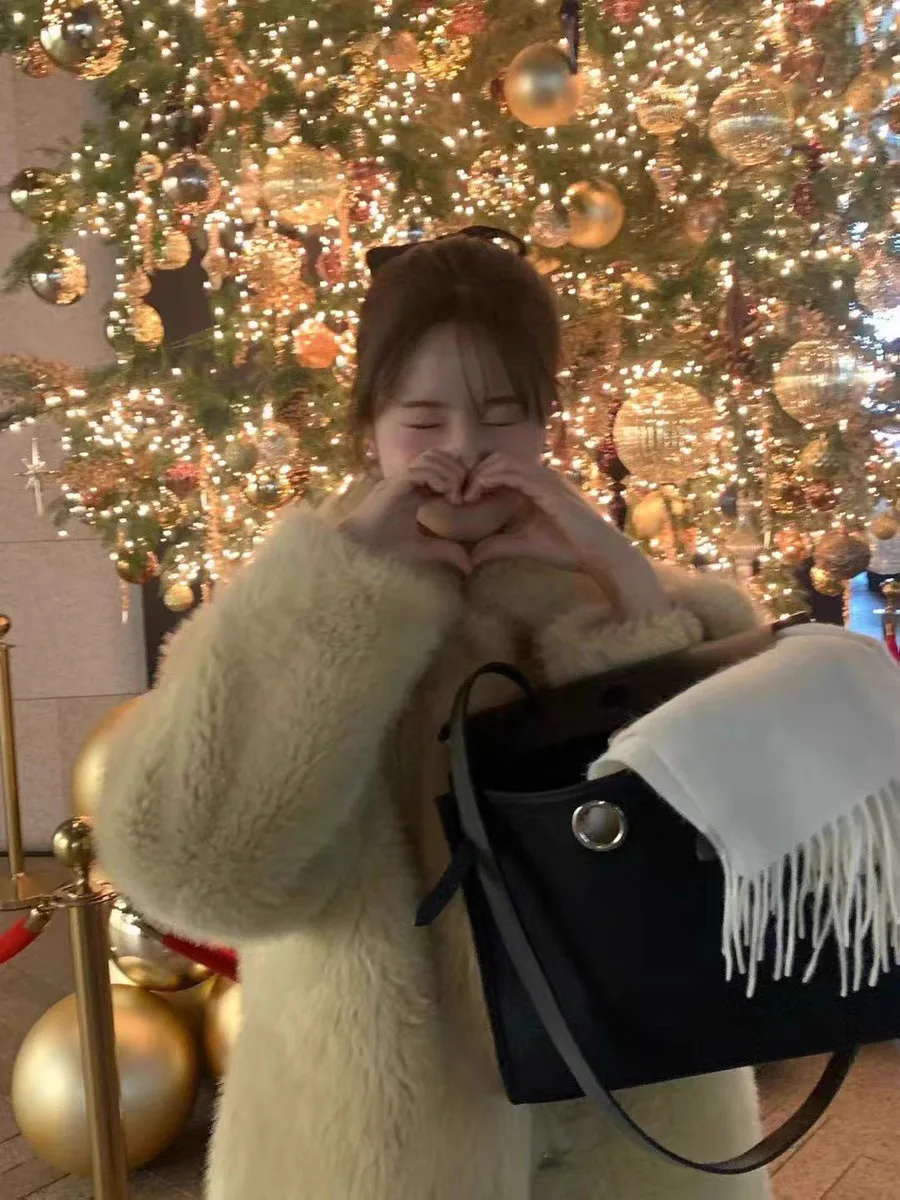 

Элегантное женское меховое пальто средней длины в корейском стиле, новинка зимы, высококачественная куртка из искусственного меха Dongdaemun Ouce