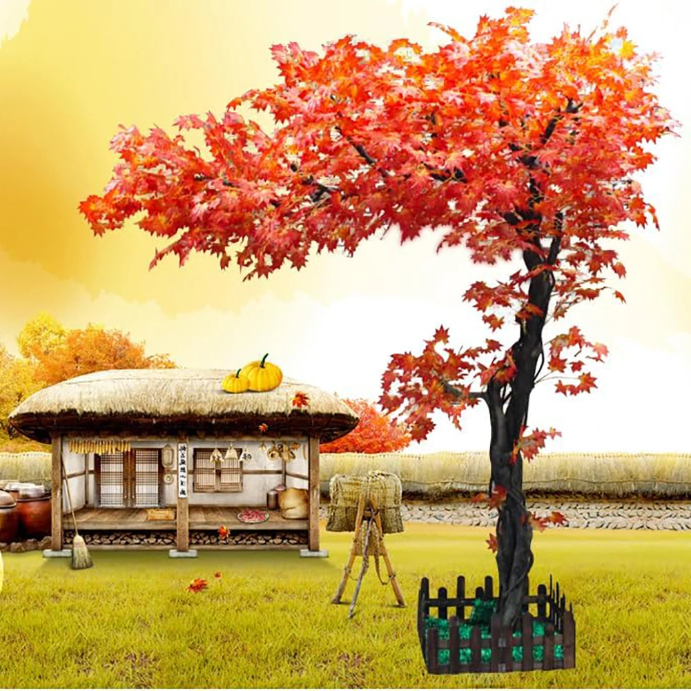 

Artificial Red Maple Tree,Large Plant,Handmade Fake Maple Silk Leaves Decor Wedding Event Indoor Outdoor Party Mall