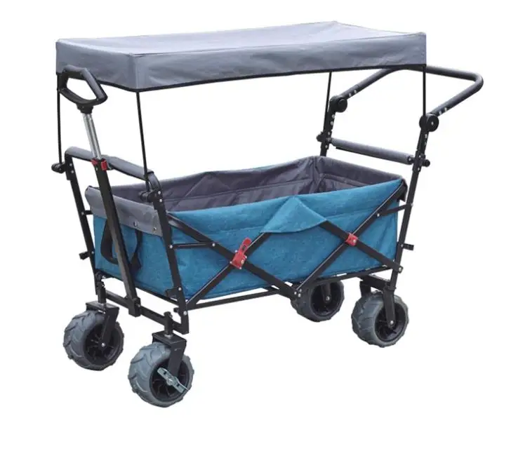 Heavy Duty Removable Canopy Folding Wagon  Portable Kids Camping Beach