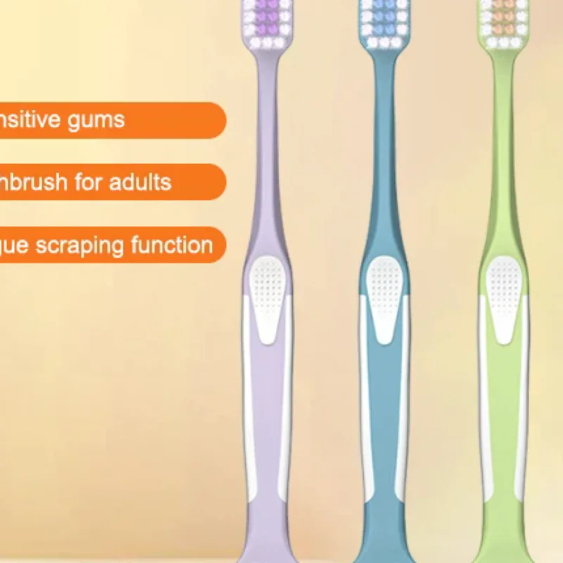 

Зубная щетка с двойной головкой и скребком для языка, щетка для чистки полости рта, многоразовые инструменты для ухода за полостью рта, свежее дыхание