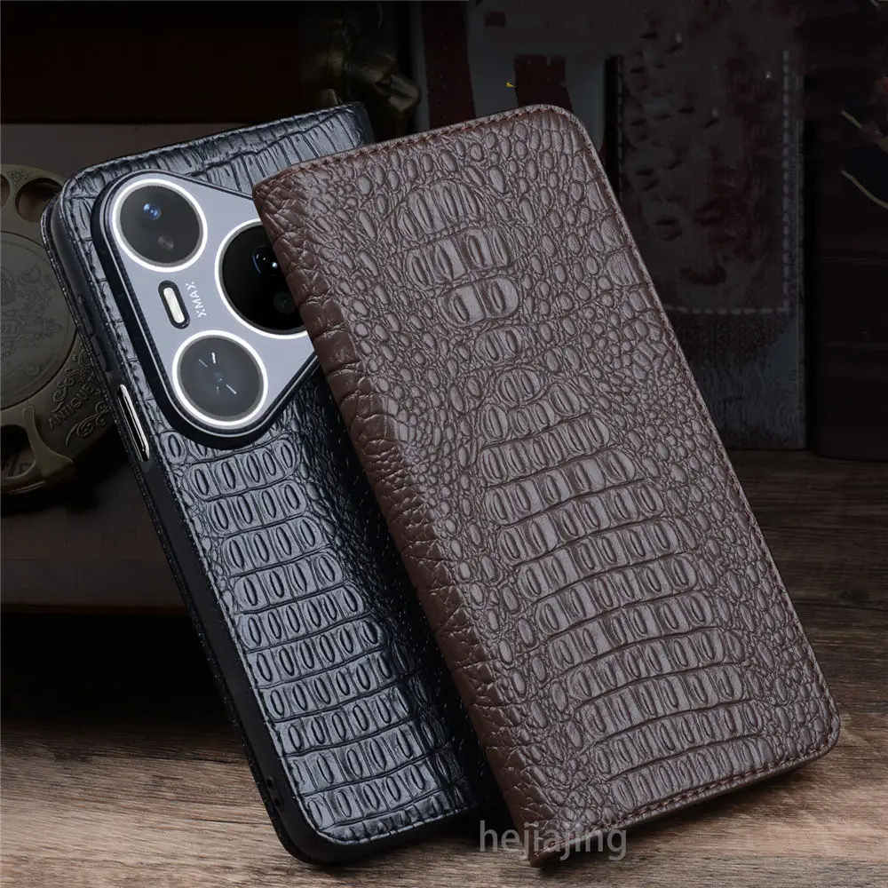 

Premium Natural Cowhide Leather Flip Case for Huawei Pura 70 80 Ultra Pro Business Holder Cover