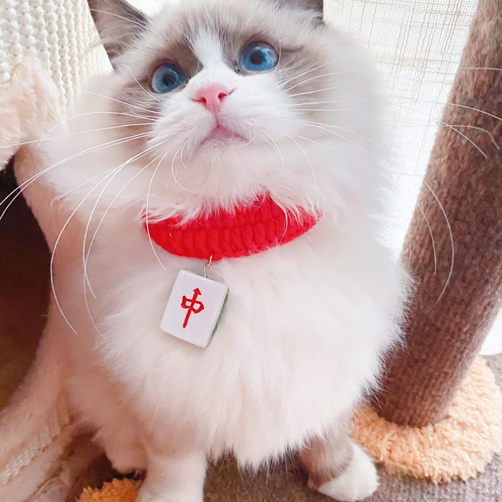 

Knitted Cat Collar Wool Scarf for Girl Cats Christmas Puppy Decoration Durable Pet Neck nament Kitten Costume Lightweight